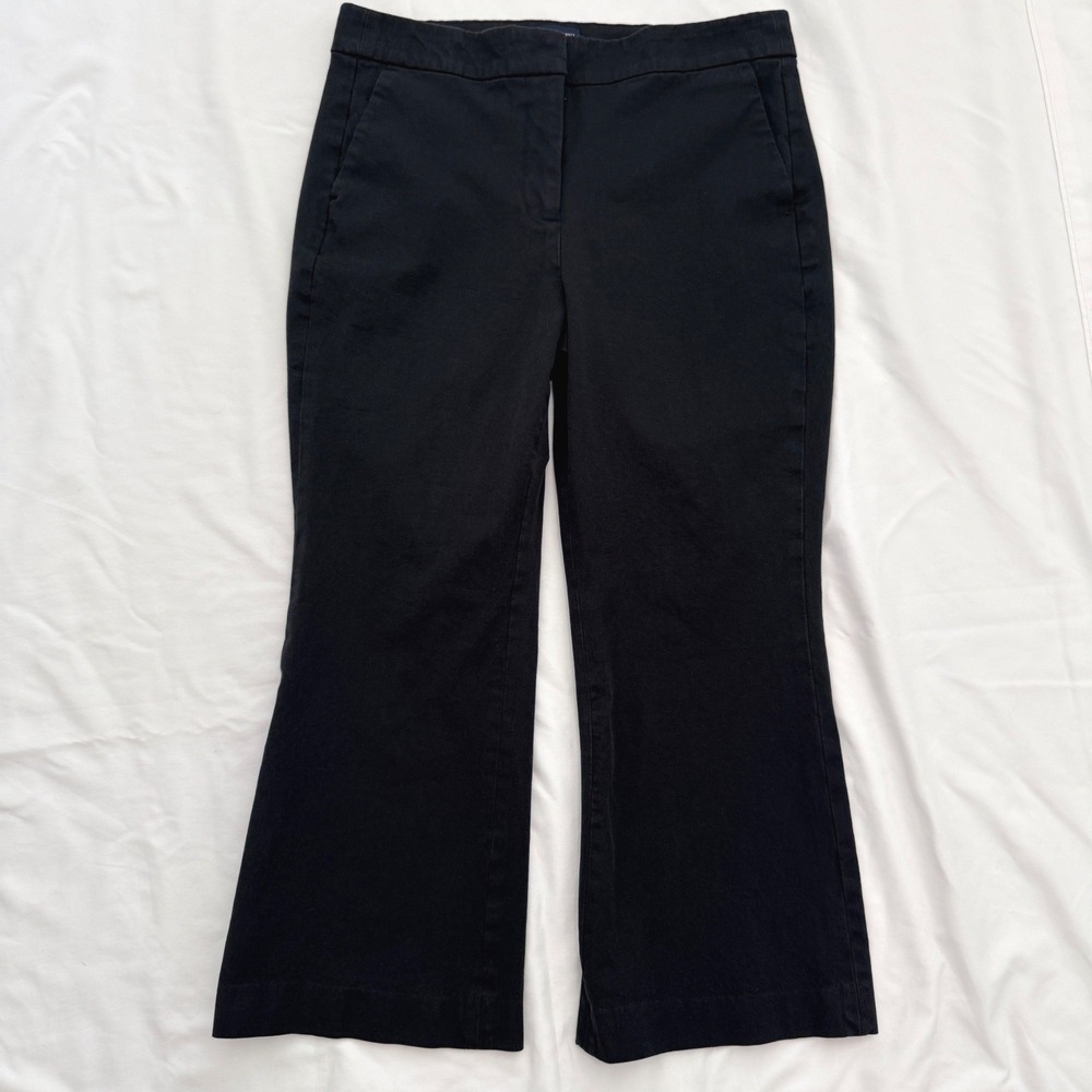J.Crew Kelsey Pant Women 8 Black Kick Flare Cropped Stretch Trousers